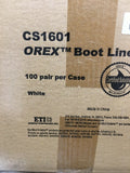 ETI OREX CS1601 BOOT LINER (Box OF 100) CERTIFIED SOLUBLE FITS ALL ELASTIC WHITE