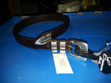 KIDS GENUINE LEATHER BELT COLLEGIATE BROWN SNAKE SKIN DESIGN FANCY BUCKLE NONAME