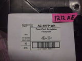 NIB PASS & SEYMOUR LEGRAND AC-4KFP-WH KEYSTONE WALL PLATE 4 PORT WHITE ..10 PACK