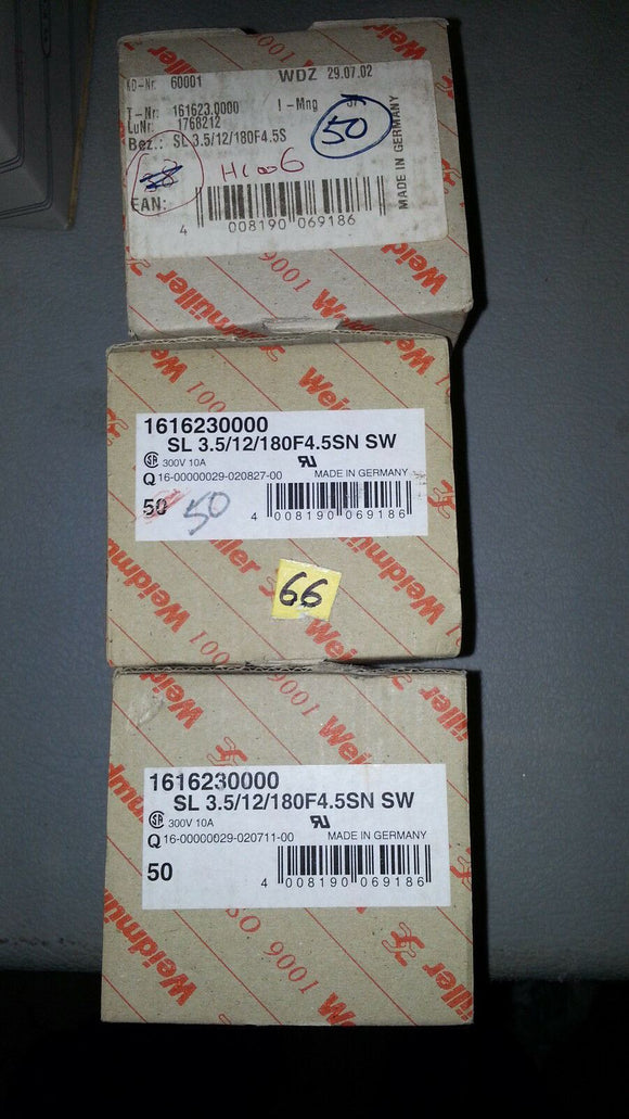 NIB WEIDMULLER 1616230000 SL 3.5 12 180F4.5SN SW ... BOX OF 50 .... EACH