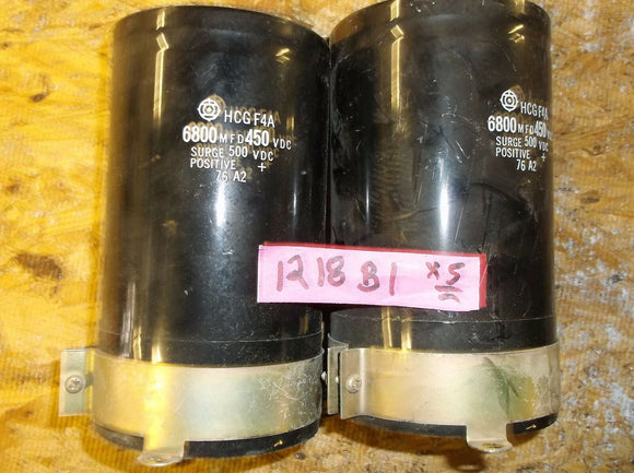 HCG F4A HCGF4A CAPACITOR 6800MFD 450 VDC .. each