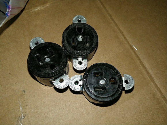 Round 3 Prong AC Receptacle 15A 125 VAC FOR BOX BUILT IN .. EACH . BUY MORE/SAVE