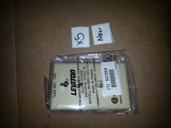 NIB Leviton Ivory 2-Line Phone Jack Flush Mount Wallplate 40244-I