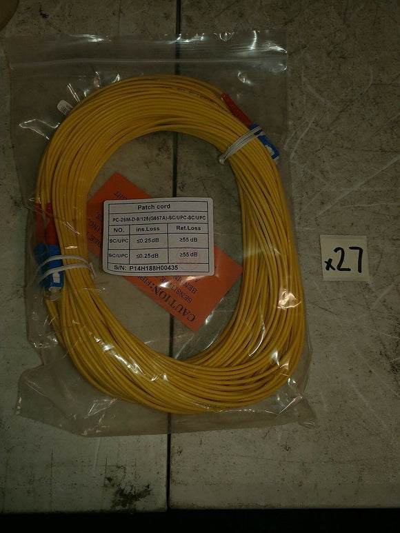 NiB FIBER OPTIC CABLE PATCH CORD 25M DUPLEX 9/125 SC/UPC - SC/UPC