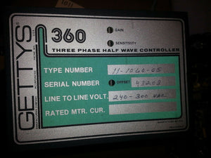 GETTYS 11-1060-05/40270-S THREE PHASE HALF WAVE CONTROLLER