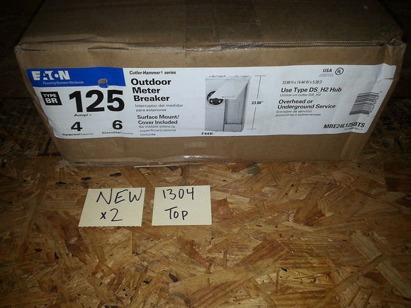 NIB EATON Outdoor Main Lug Meter Breaker 125 Amp 2 Space 4 Circuit EUSERC BR