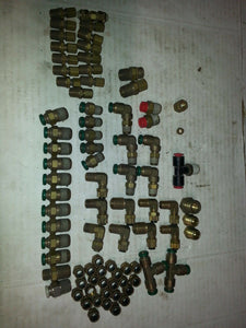 BRASS TUBE QUICK CONNECT ... WHOLE LOT AS IN PICTURE ...50 PIECES CONTRACTOR LOT