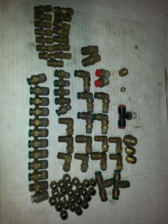 BRASS TUBE QUICK CONNECT ... WHOLE LOT AS IN PICTURE ...50 PIECES CONTRACTOR LOT