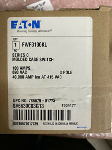 FWF3100KL Eaton 100 Amp 3 Pole Circuit Breaker Cutler Hammer 690V (New in Box)