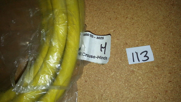 NIB CROUSE-HINDS * 6 PIN MALE/FEMALE CABLE * 5000120-301S