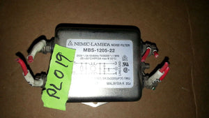 LAMBDA-NEMIC MBS-1205-22 NOISE FILTER 250V-AC 5ATV2500V-1 MIN