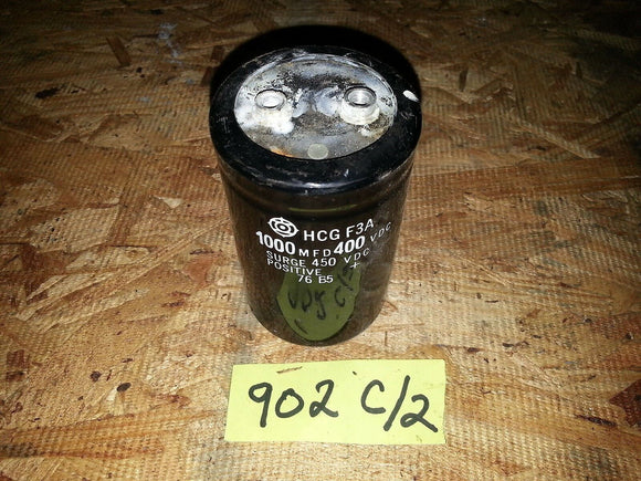 HCG F3A 1000 MFD 400 VDC CAPACITOR