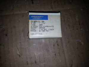 NIB Ashcroft Gauge, Size 1-1/2", 0/100PSI, 15W1005PH 01L 100#