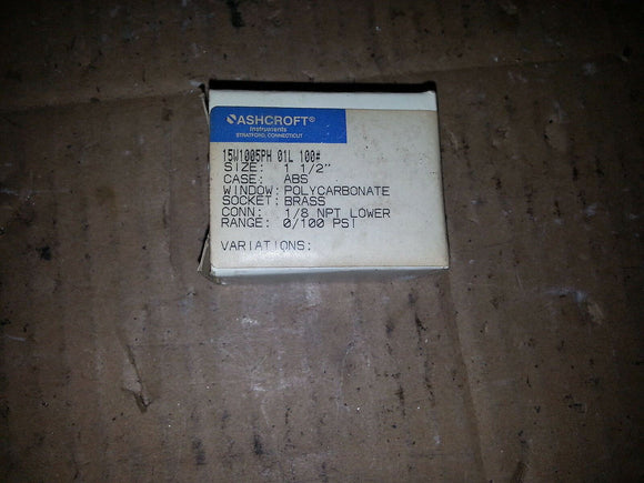 NIB Ashcroft Gauge, Size 1-1/2