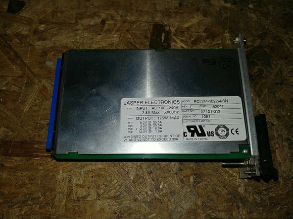 JASPER ELECTRONICS PCI174-1022-4-SN 175W MAX POWER SUPPLY 02101-013