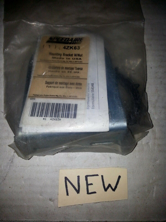 NiB SPEEDAIRE 4ZK63 Bracket And Nut For Use On Heavy Duty Regulator