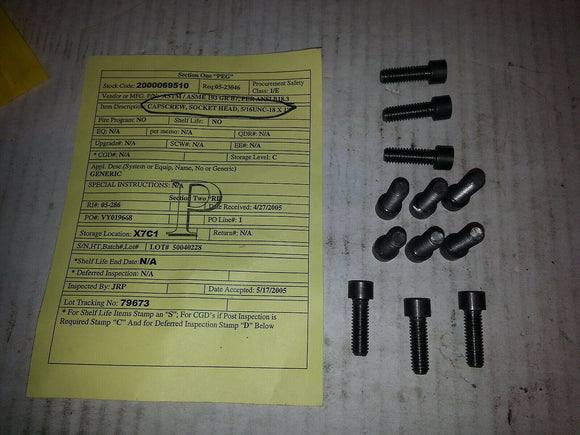CAPSCREW, SOCKET HEAD, 5/16 UNC-18 X 19 ... LOT OF 11