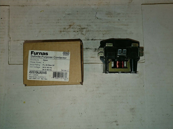 FURNAS DEFINITE PURPOSE CONTRACTOR 129696 45DG10AJAX445 FL 25 RES 35 24V 50/60HZ