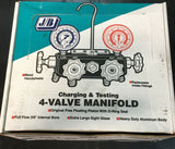 JB INDUSTRIES  Gauge 4-Valve Aluminum Charging And Testing Manifold