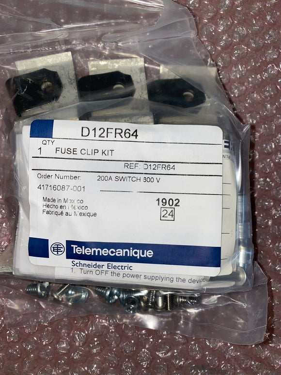 Square D™ D12FR64 Interchangeable Fuse Clip Kit, 600 VAC, 200 A       QTY.1