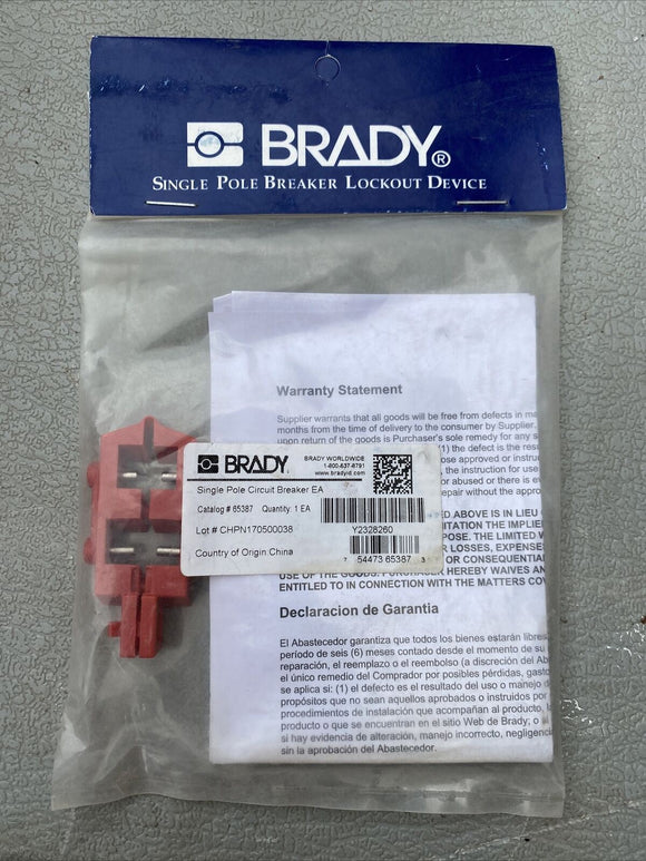 BRADY 65387 Single Pole Circuit Breaker Lockout - Prepaid Shipping