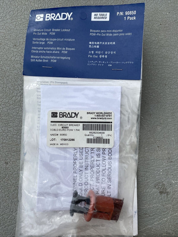 Brady® 90850 Miniature Circuit Breaker Lockout Pin Out Wide Lock-out POW, NEW