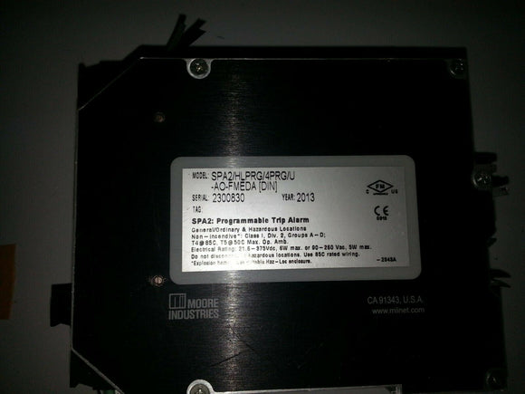 MOORE INDUSTRIES SPA2/HLPRG/4PRG/U-AO-FMEDA 2300830 2343A 21.6-375VDC 6W MAX