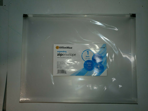 OfficeMax Poly Zip Envelopes Clear Letter 6/pk OM01058