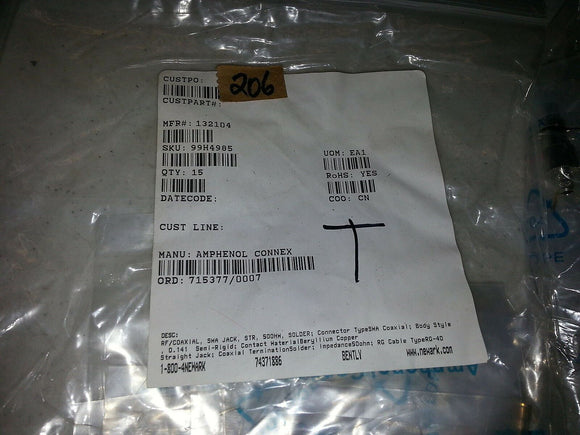 NIB Amphenol Connex 132104 QTY EACH