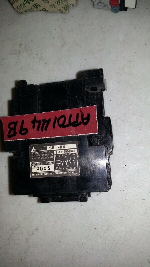 NNB MITSUBISHI CONTACTOR SR-K4 SRK4 100V COIL VOLTAGE