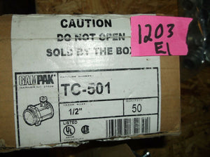 NIB GAMPAK TC-501 Screw Connector Conduit Fittings ... BOX OF 50