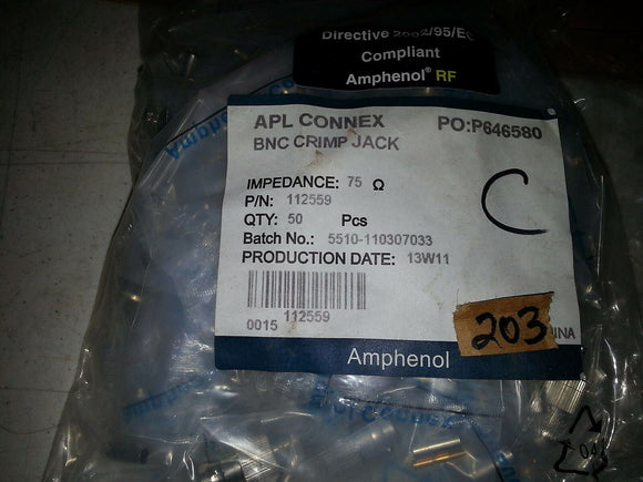 NIB Amphenol Connex 112559.. QTY   BAG OF 50!!