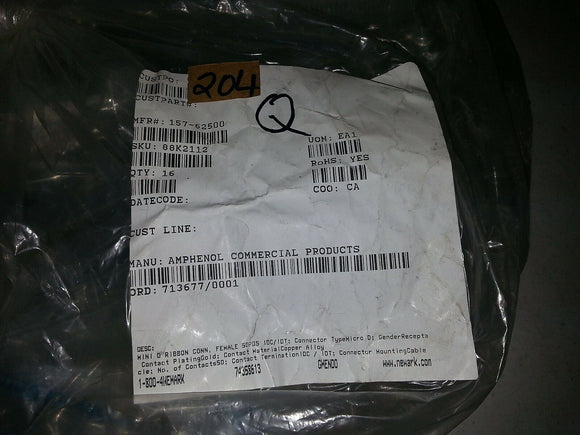 NIB Amphenol COMMERCIAL 157-62500 QTY EACH