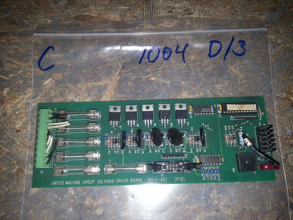 UNITED MACHINE GROUP SOLENOID DRIVER 581-E-007