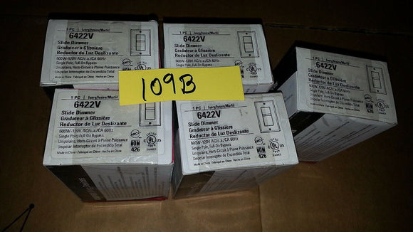 COOPER IVORY DECORATOR NON-PRESET SLIDE DIMMER SWITCH SINGLE POLE 600W 6422V