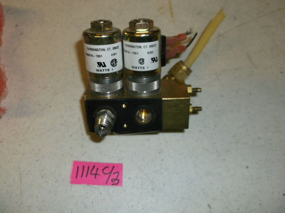WATTS  YU269015-1351 12 VDC ... LOT OF 2 WITH MANIFOLD ..
