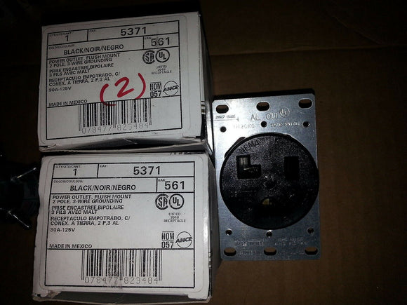 NiB Leviton 5371 2P 3 Wire Flush Receptacle ... EACH