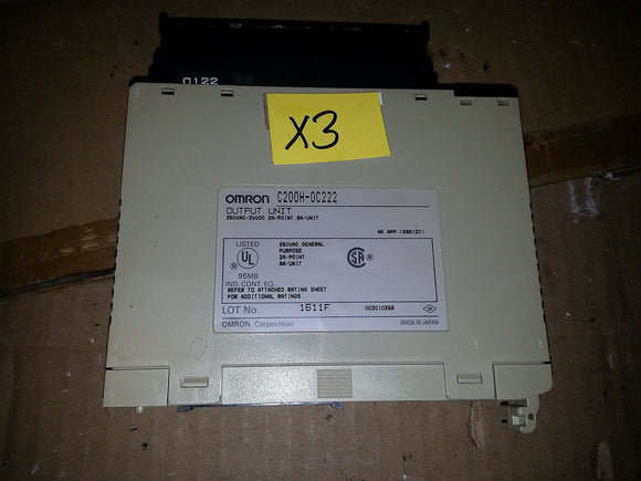 OMRON C200H 0C222  OUTPUT UNIT 250VAC/24VDC 2A/POINT 8A/UNIT