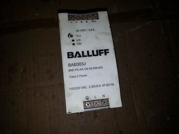 BALLUFF BAE003J BAE PS-XA-1W-24-038-003 .. POWER SUPPLY EACH