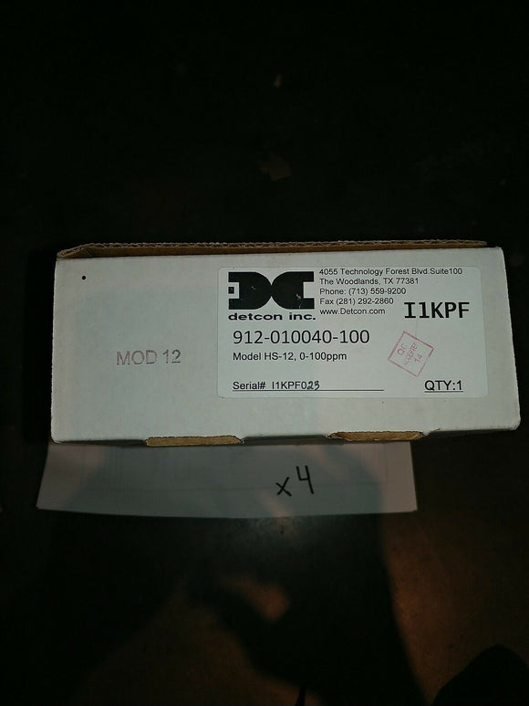 NIB DETCON 912-010040-100 HS-12 0-100 PPM MOD 12