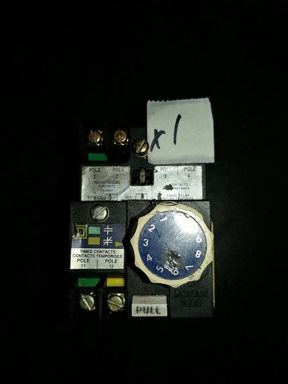 SQUARE D 8501 LT 1 TIME RELAY ATTACHMENT