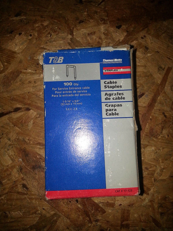 NIB THOMAS & BETTS 17-123  Staples Cable Size 3/4 Inch Height 1-5/16