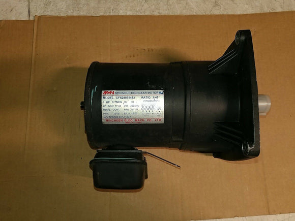 NNB MINCHUEN CFS28075453 3PH INDUCTION GEAR MOTOR 1:45 1HP 0.75KW