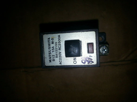 Matsushita BA122155 15 AMP 220 VAC Single-Pole Circuit Breaker RC2500A