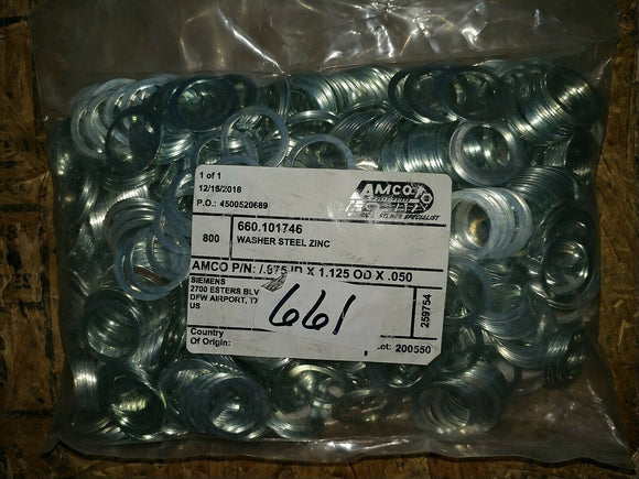 NNB STEEL ZINC WASHER 0.8275 X 1.125 X .05  ... 10 WASHERS/ORDER