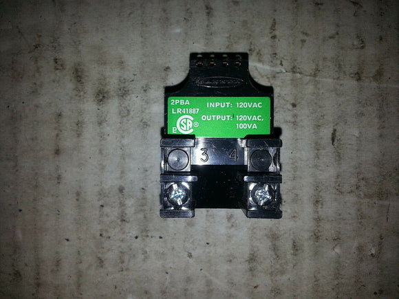 banner 2PBA LR41887 INPUT 120VAC OUTPUT 120VC,100VA 2PBA 9821A