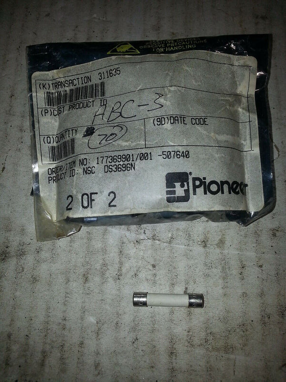 BUSSMAN ABC3 FUSE 3 AMP 250 V0LT ABC 3 FUSE  ....5 FUSES /LOT