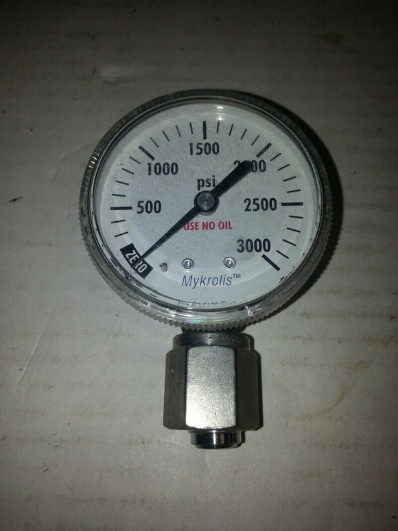 MYKROLIS 01 01 PRESSURE GAUGE SS 0-3000 PSI SWAGELOK