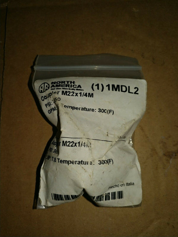 NORTH AMERICA 1MDL2 COUPLER M22X1/4M 350PSI Quick Coupling, 1/4 (M) x 22mm