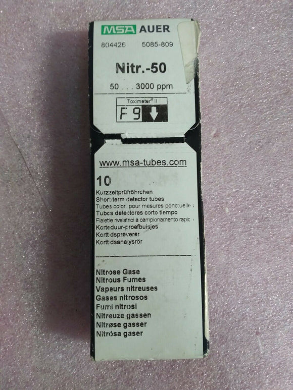 MSA AUER Nitr-50% nitrogen Detection Tubes 804426 5085809